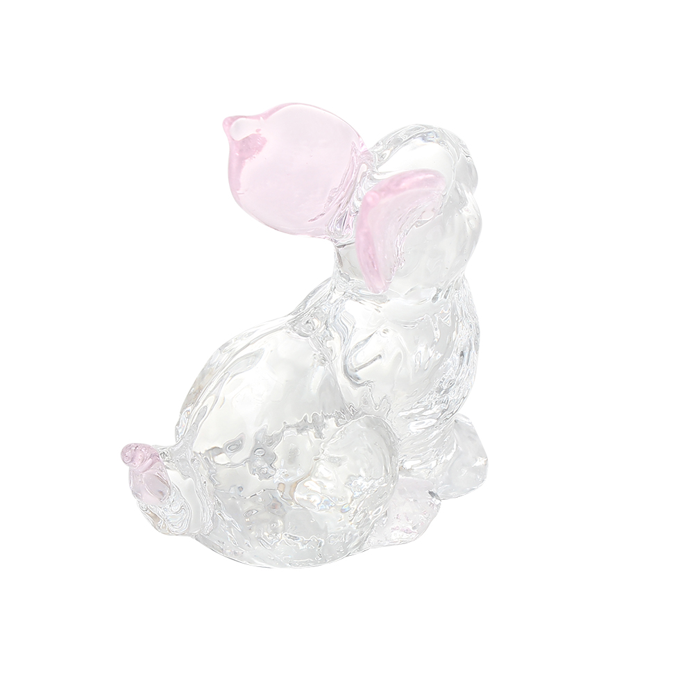 OwnMy Crystal Bunny Statuary,Desktop Statue Decoration Office Bedroom Decoration Creative Gift Pink