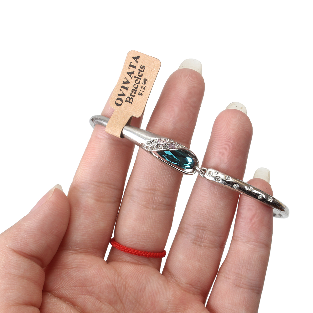 OVIVATA Bracelets,925 Sterling Silver Crystal-inlaid Bracelet,Fine