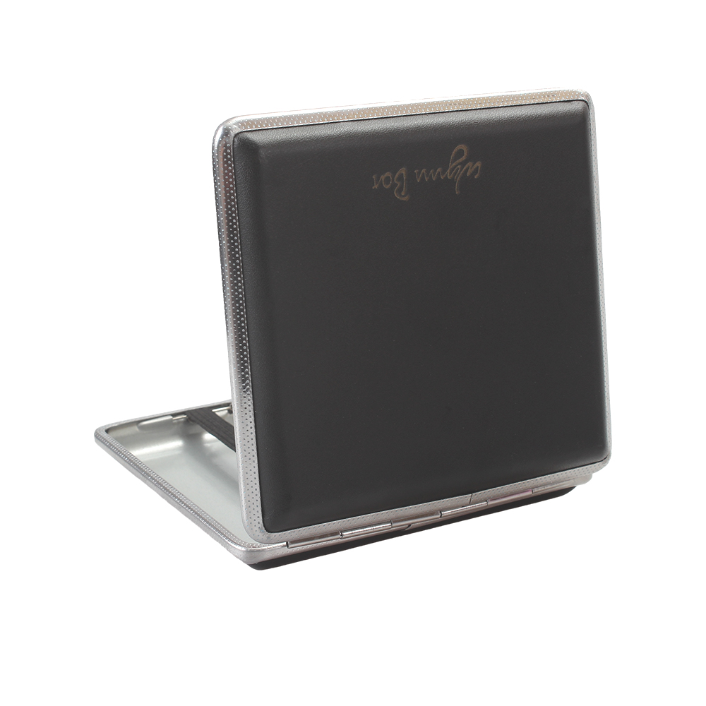 Wynn Bar Stylish Leather Surface Metal Cigarette Box, Portable Cigarette Case For 20 Cigarettes,Suitable For Men and Women