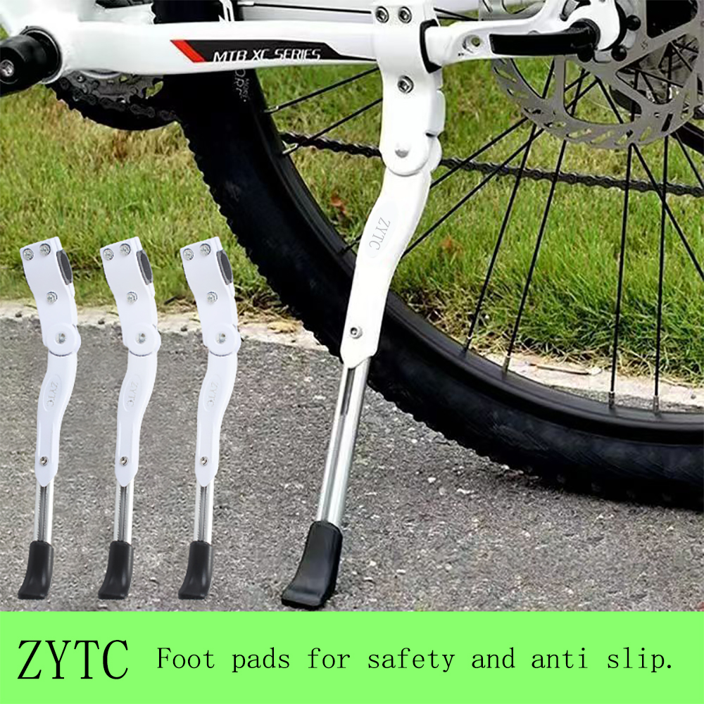ZYTC Bike Kickstand with Allen Wrench, 24-29 Inches Adjustable White Universal Bicycle Stand Support For Bicycle Mountain Bike Road Bike ﻿