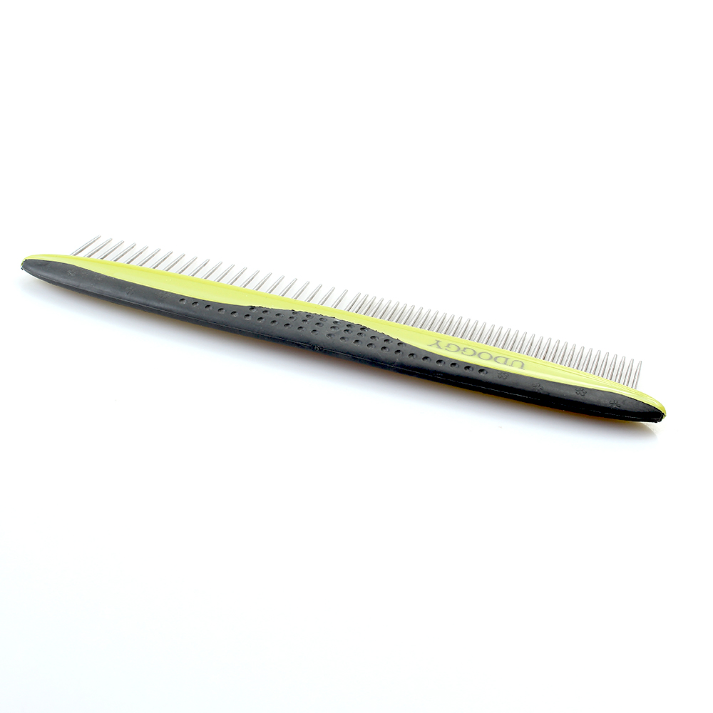 UDOGGY Pet comb, Portable 2-in-1 Stainless Steel Grooming Comb for Small, Medium & Large Pets