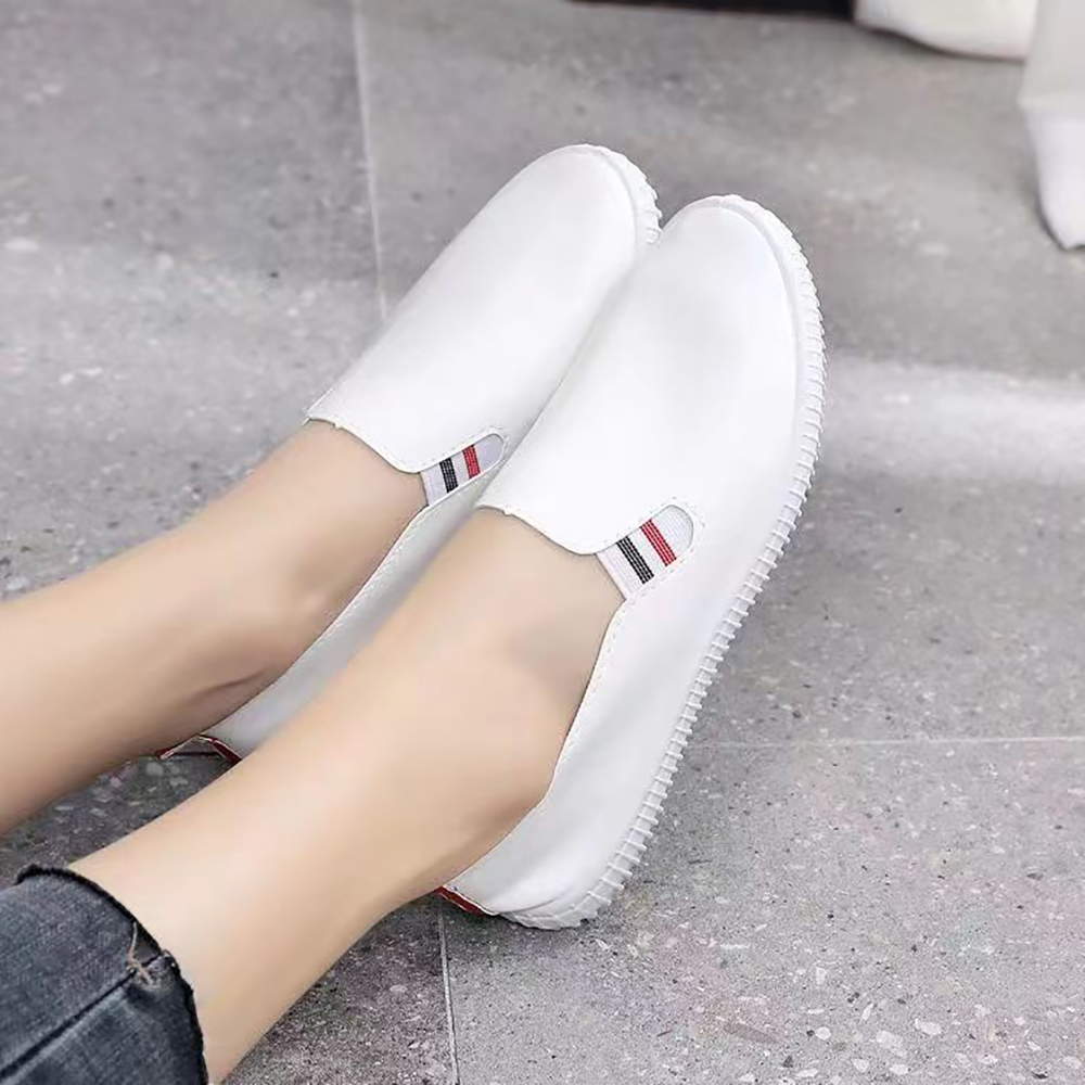 SANKILL Small white shoes, thin and versatile, breathable sports flat shoes, soft soled women's shoes