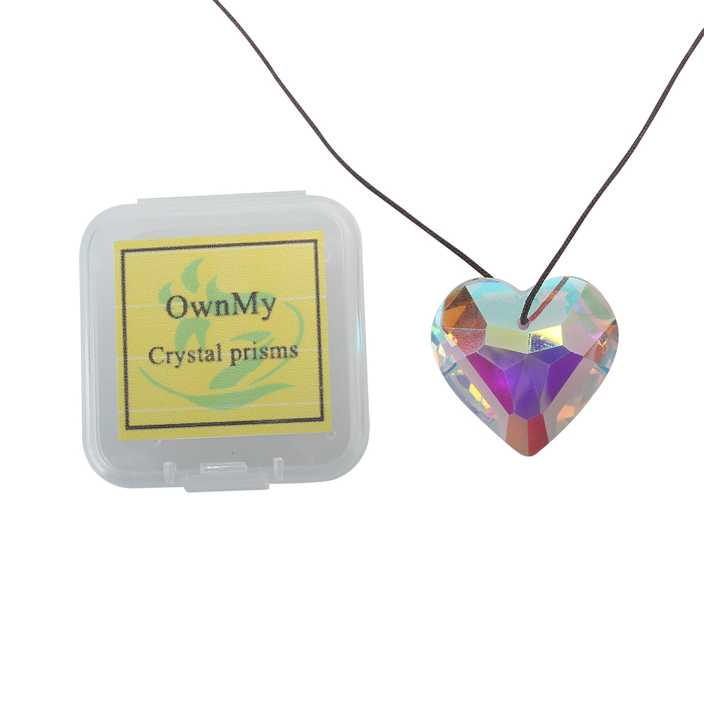 OwnMy 50mm Crystal Prisms Decorative,Sun Catcher Crystals Pendant Heart Shaped Prism For Window Car Interior Home Room Decor