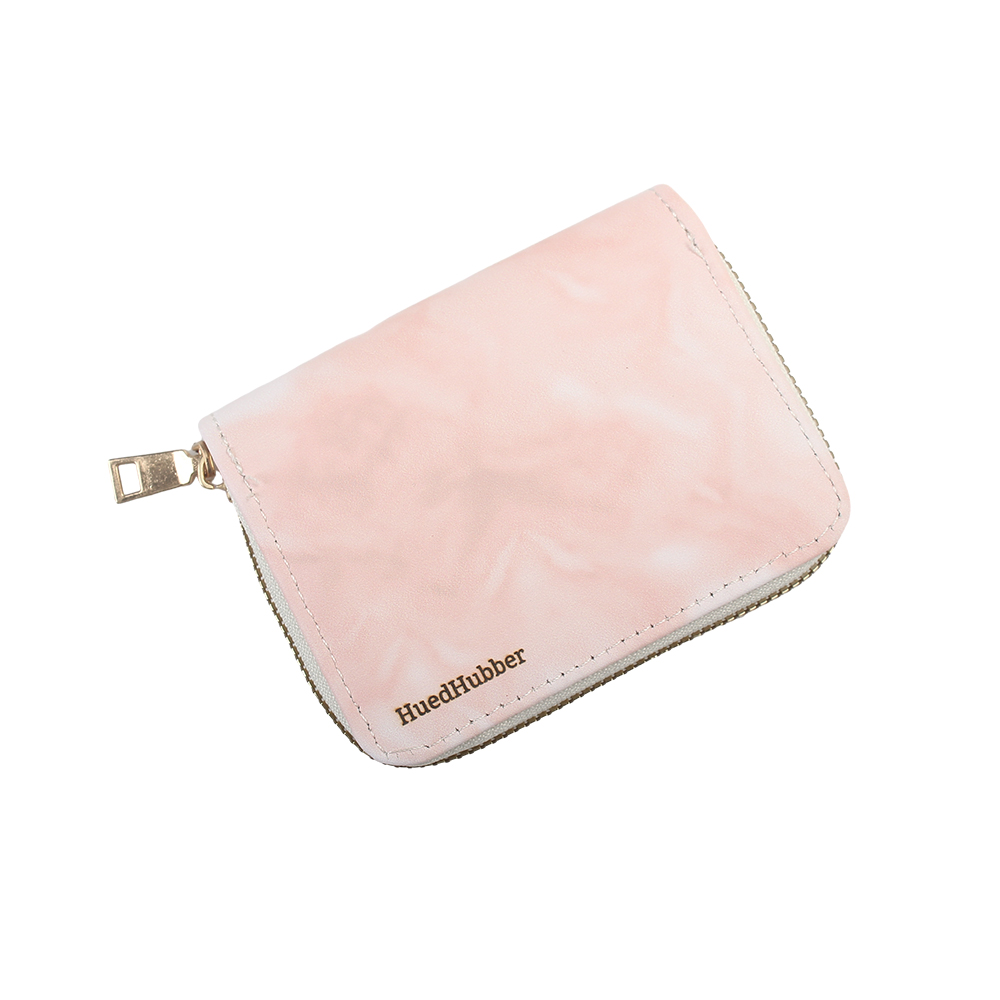 HuedHubber Credit card holder and bank card holder with zipper, compact mini change card holder