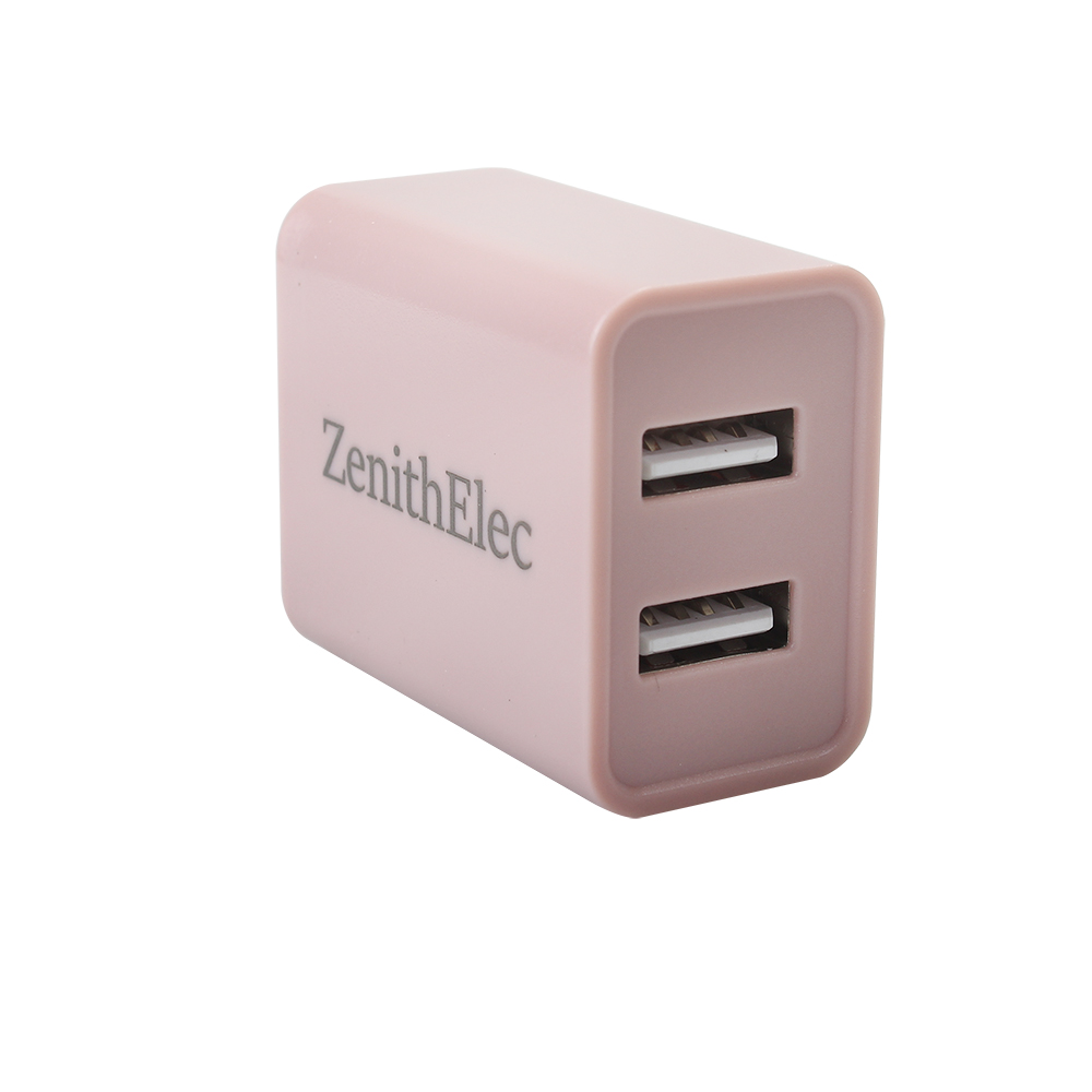 ZenithElec Power adapter charging head 2.1A/5V dual port USB plug