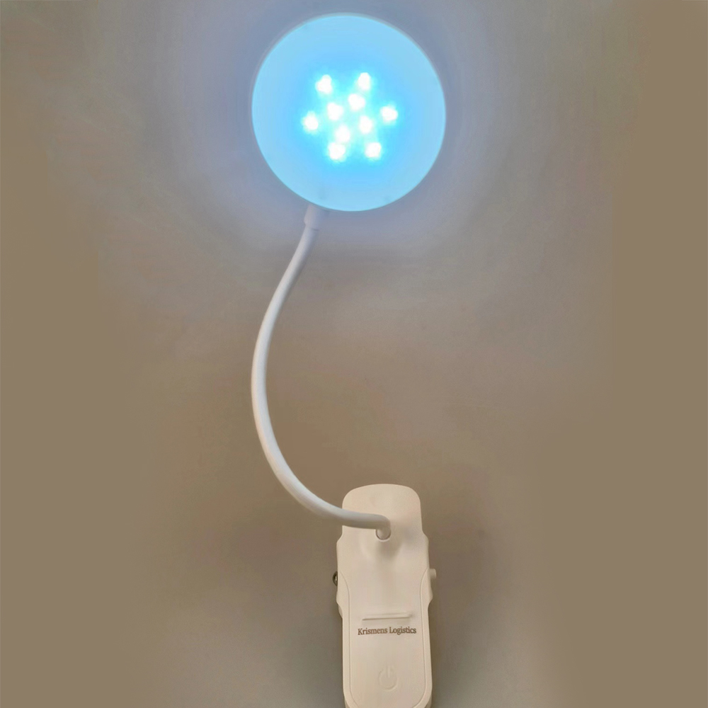 Krismens Logistics Reading desk lamp, LED learning desk lamp, three level light adjustment, dormitory bedside lamp, clip lamp