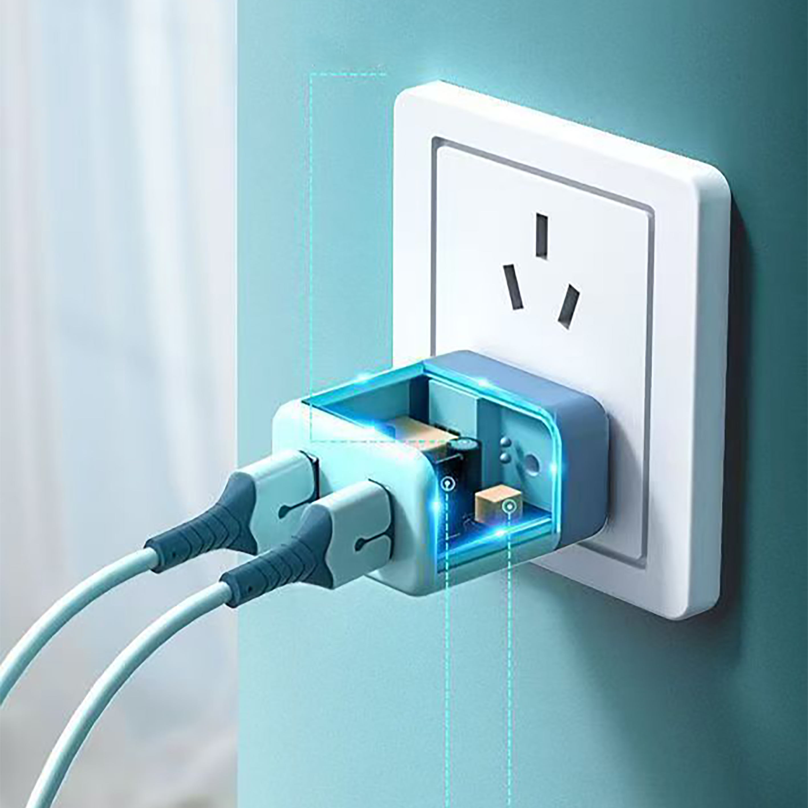 NanoSpark USB charging port, phone charger, dual port plug suitable for Apple/Android(2 Pack)