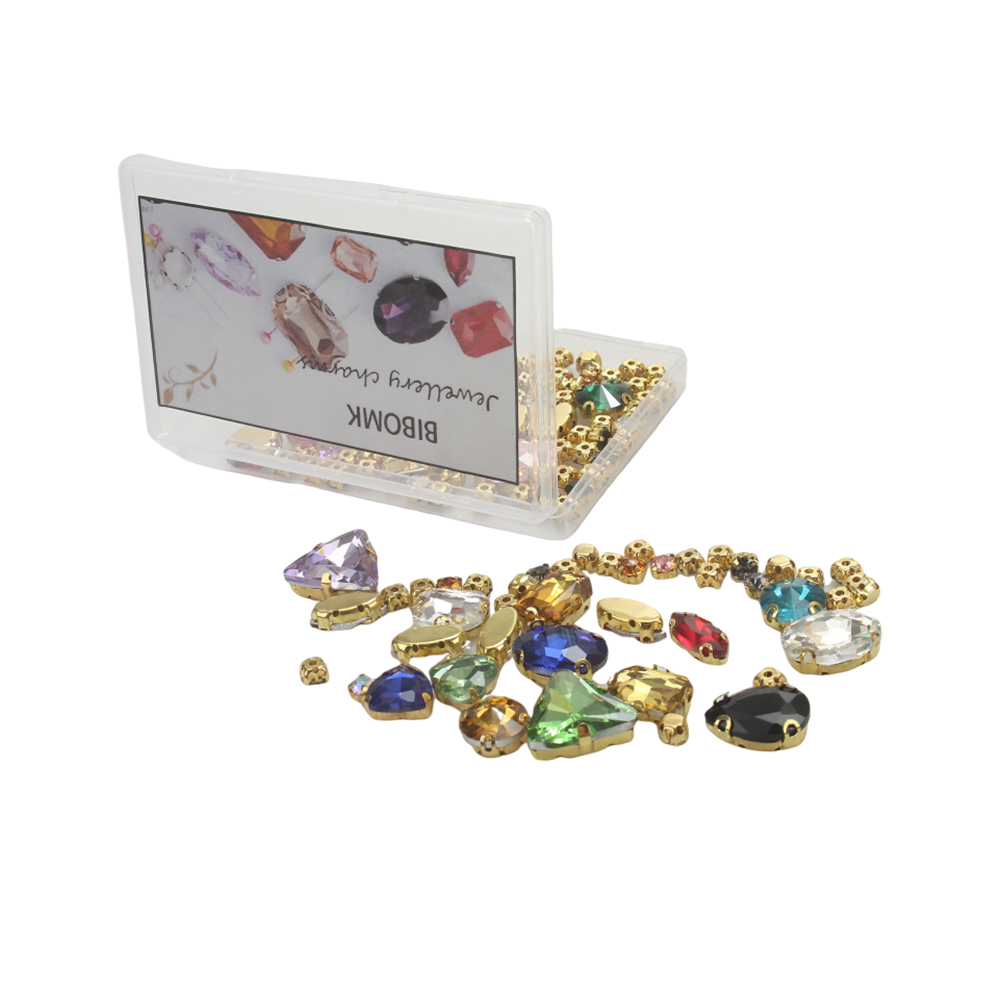 BIBOMK Jewelry accessories 100 PCS DIY alloy hand sewn diamond clothing accessories patchwork diamond decoration diamond multiple styles mix and match