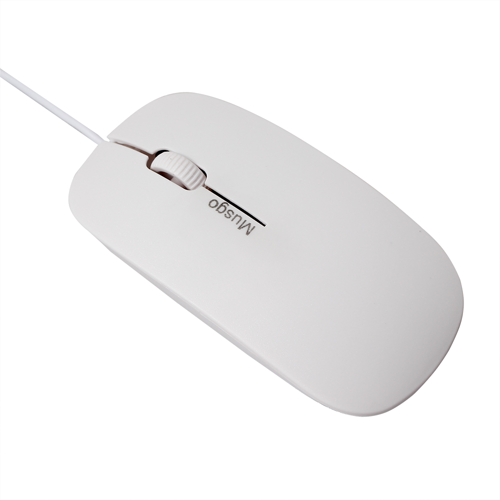 Musgo Computer mouse,Wired USB Optical Mouse For Windows OS/Mac iOS PC Laptop Desktop Scroll Wheel white Mice