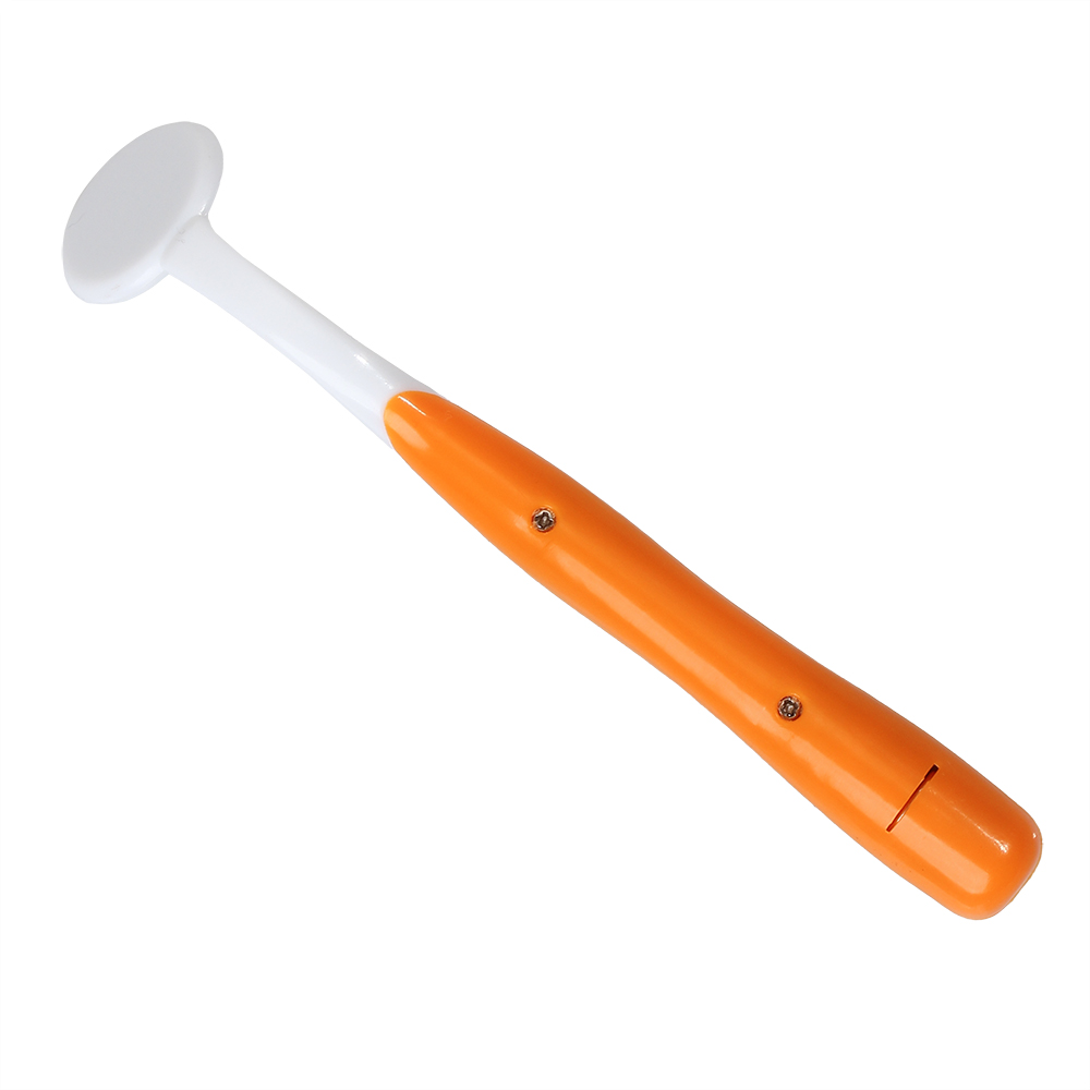 WUINTE 2PCS Oral Dental Mirror Mouth Tooth Inspection Mirrors with Bright LED Light (Orange)