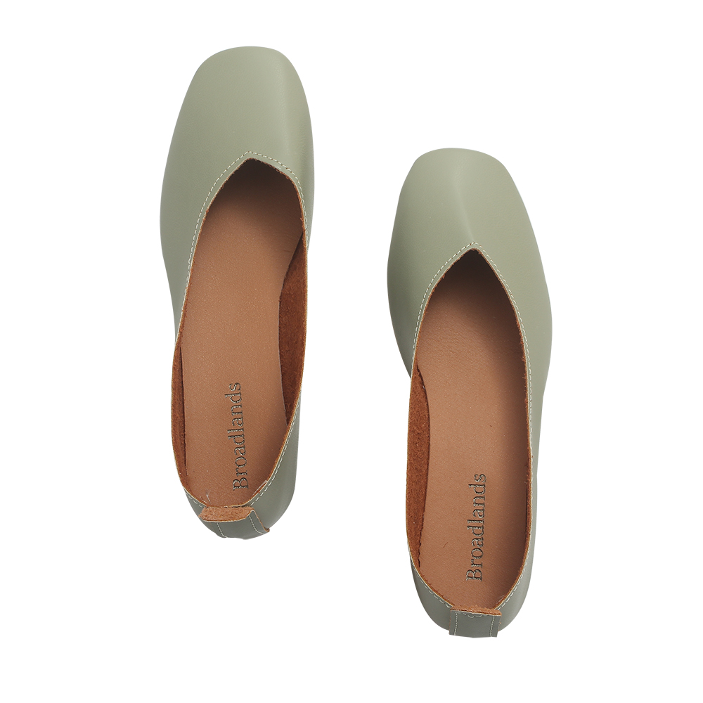 Broadlands Footwear, Summer Soft Leather Flat Shoes Square Headed Lightweight Shoes