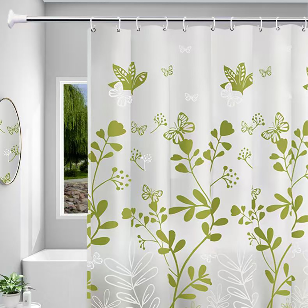 ESON HOME Shower curtains of plastic, PEVA Frosted Waterproof Bathroom Curtain Liners with Metal Grommets and 10 Plastic Hooks