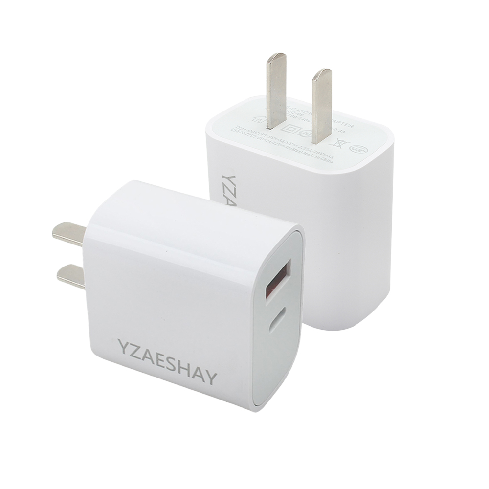 YZAESHAY Chargers for Smartphones,20W Dual Port USB C Wall Charger, Fast Charging Block with QC+PD 3.0 for iPhone 16/15/14 Series, iPad, Samsung Galaxy, and More - Compact & Portable