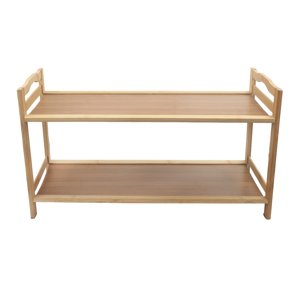 YeTrini Shoe rack made of solid wood material, double-layer storage rack for household use