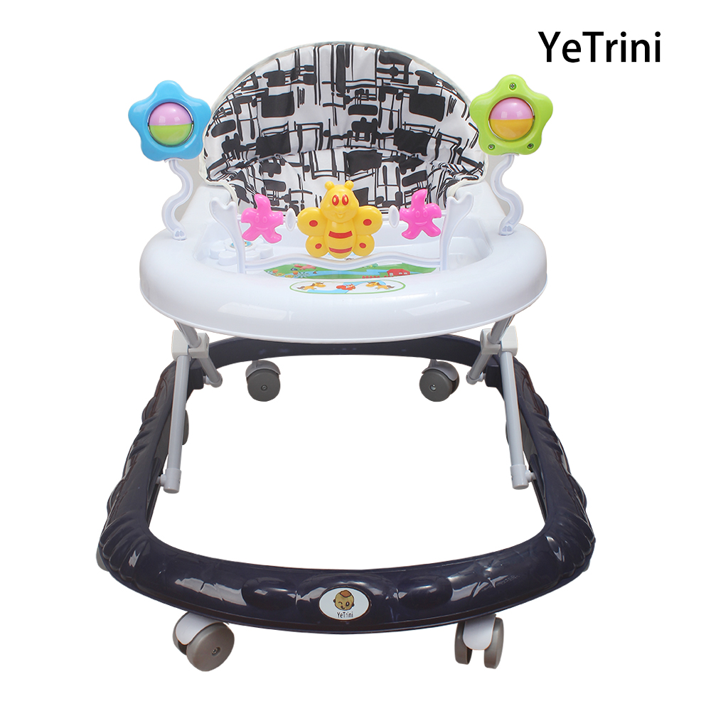 YeTrini Baby walkers 6-12 months old, foldable, adjustable height, anti rollover baby stroller