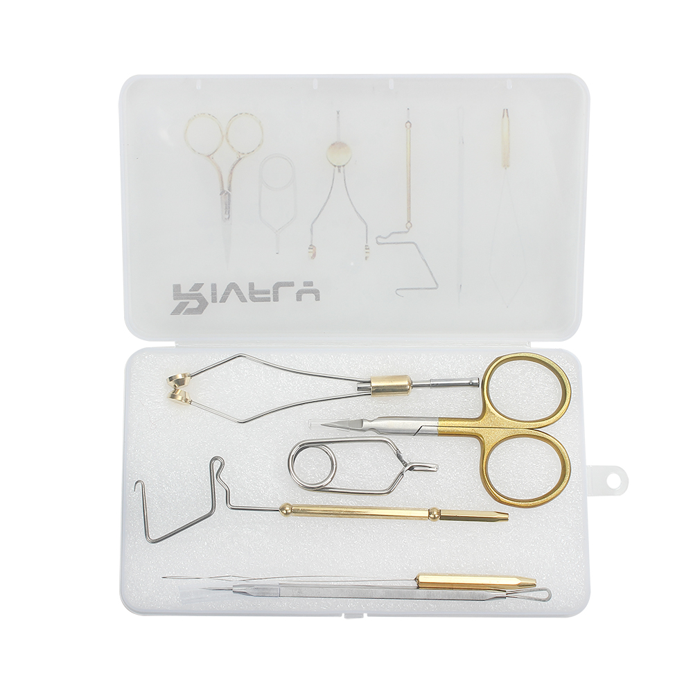 RIVFLY Fishing tackle tool set, flying rope tying device, knotting and threading device, made of high-quality stainless steel material