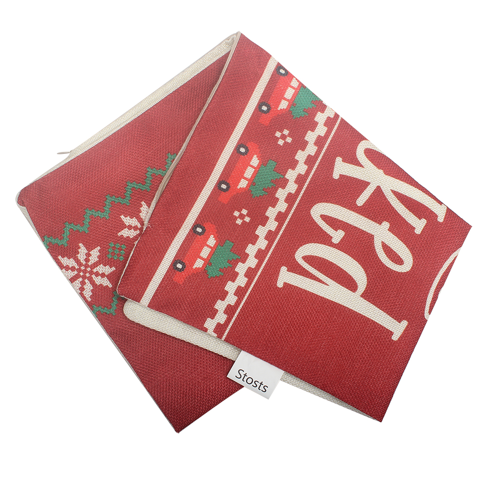 Stosts 26"x26" Pillowcase with red pattern, sofa cushion, cushion made of linen material