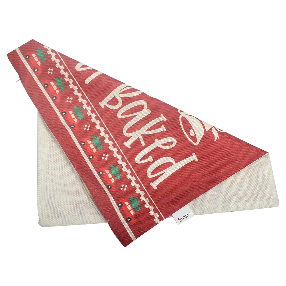 Stosts 26"x26" Pillowcase with red pattern, sofa cushion, cushion made of linen material