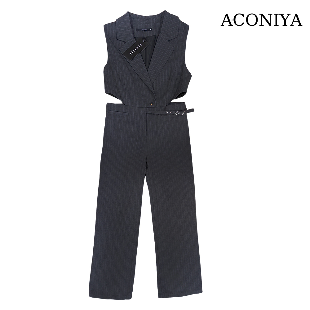 ACONIYA Jumpsuits sleeveless women's jumpsuit, loose wide leg pants, jumpsuit with pockets