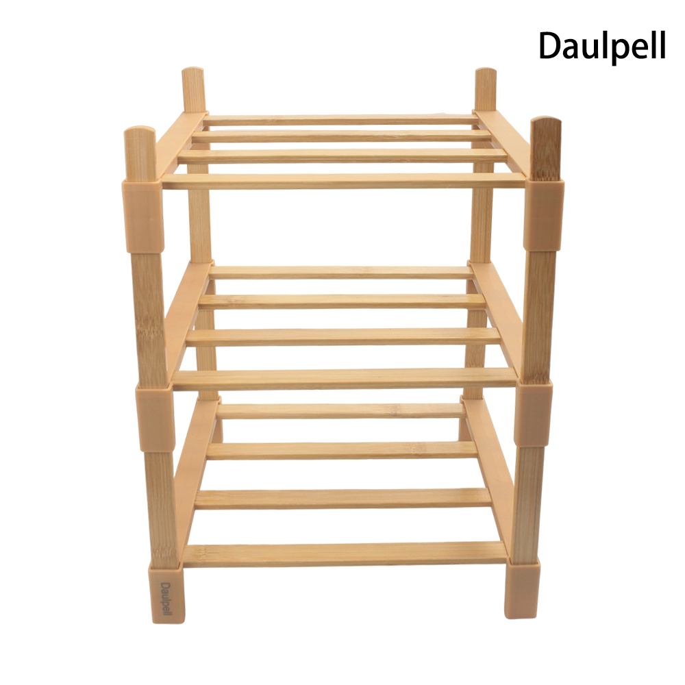 Daulpell Bamboo furniture multi layer storage rack, floor standing shoe rack, bamboo material miscellaneous rack