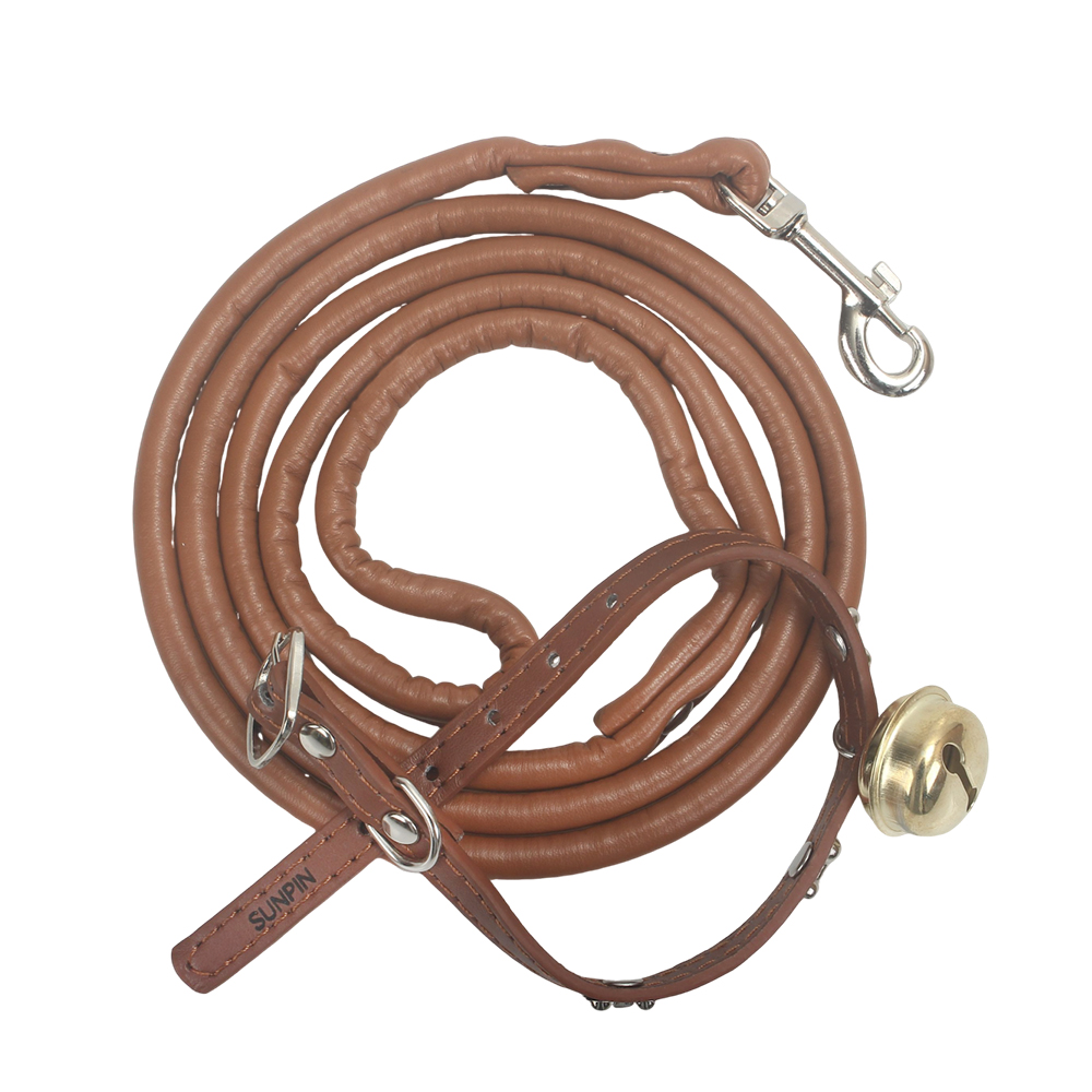 SUNPIN Dog leashes Pet Dog Bell Collar Wearing Traction Rope Belt Adjustable for Small Dogs