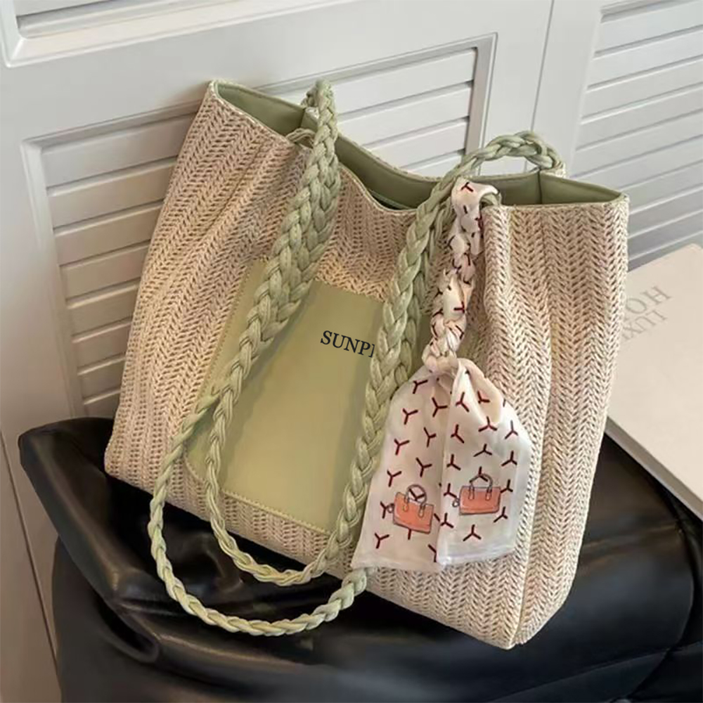 SUNPIN All-purpose carrying bags PVC woven handbag shoulder bag women's casual bag