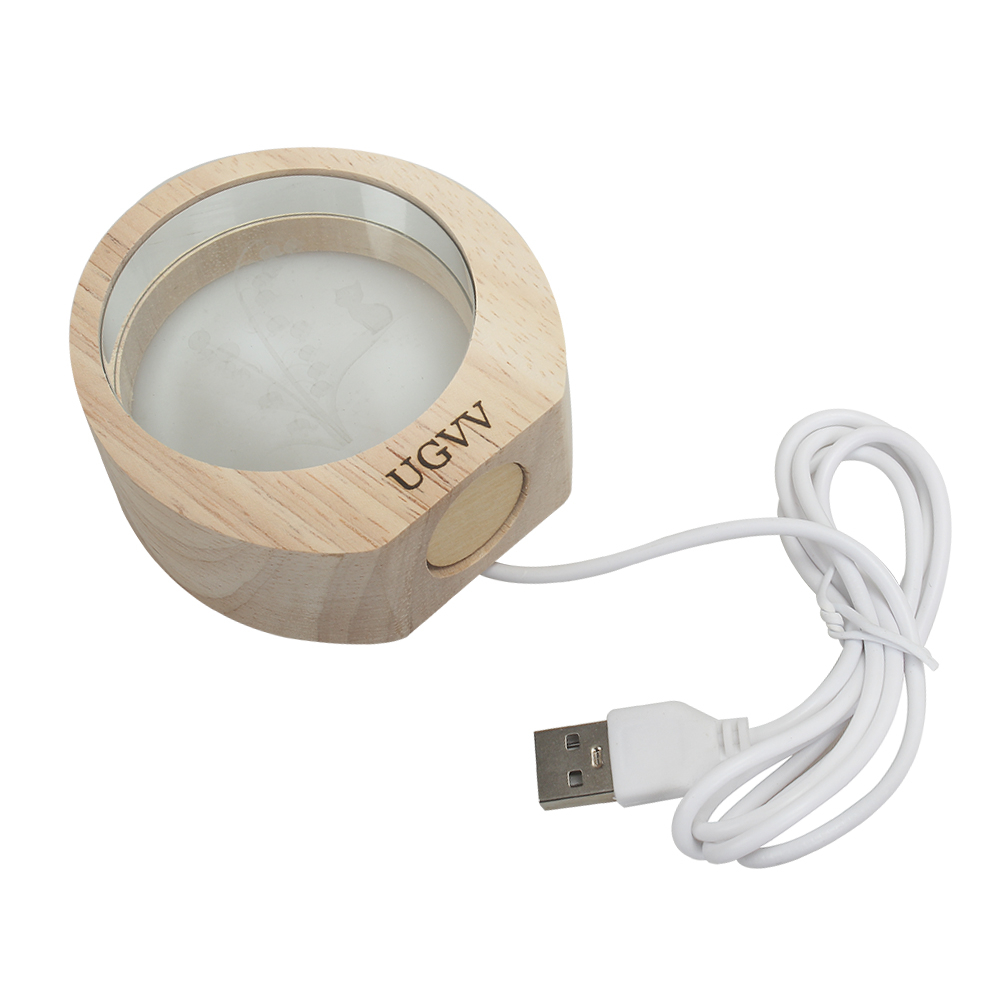 UGVV Works of art of non-precious metal Creative luminous night light desktop ornament glass decoration USB charging model