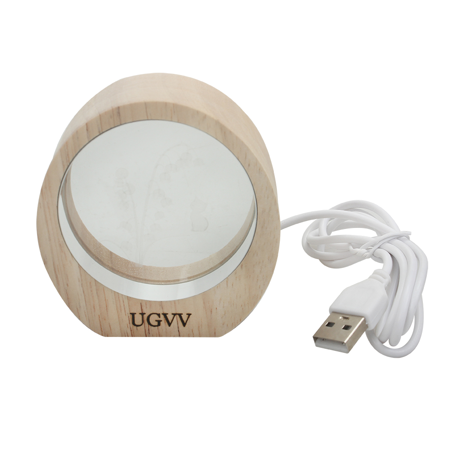 UGVV Works of art of non-precious metal Creative luminous night light desktop ornament glass decoration USB charging model