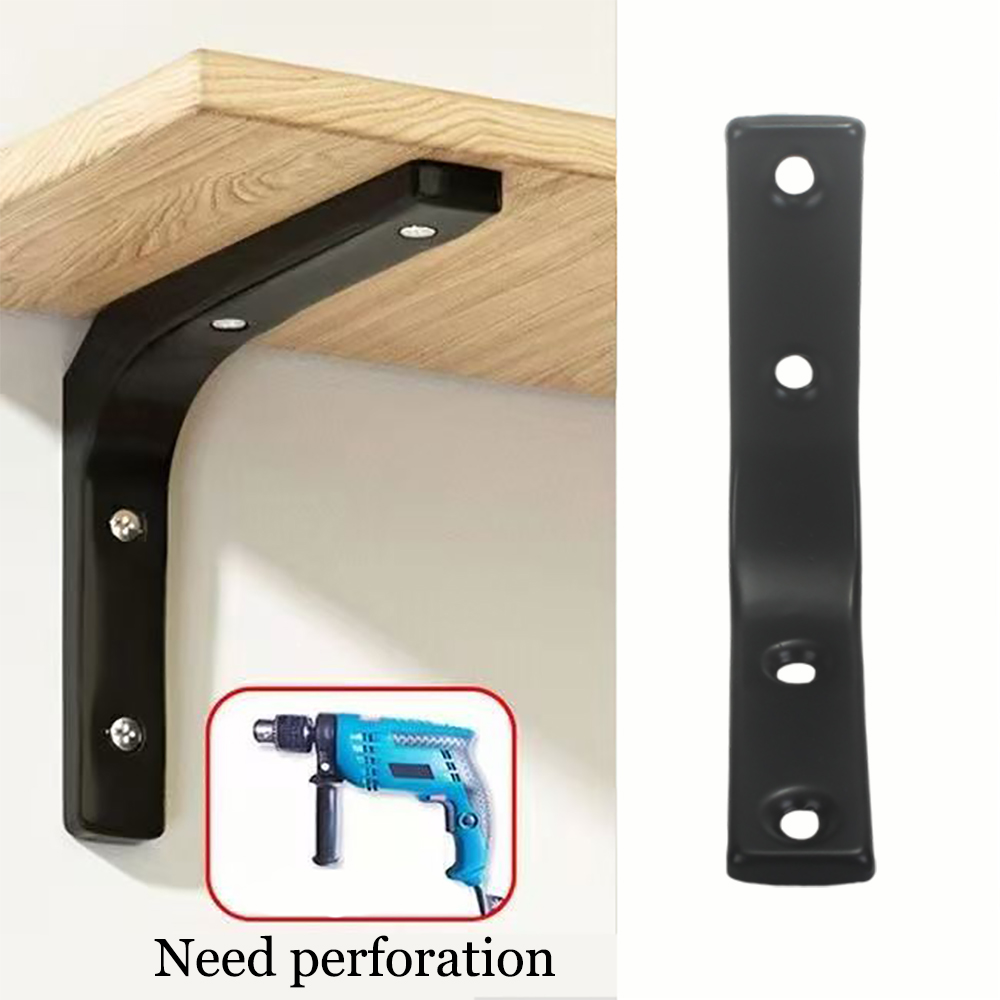 UGVV 3 inches Fittings of metal for furniture ripod bracket needs to be perforated, wall storage rack support bracket hardware accessories