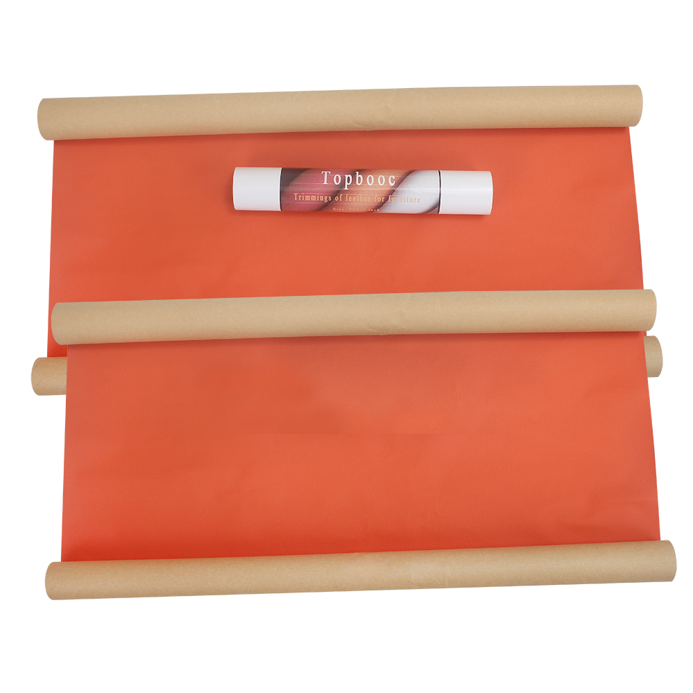 Topbooc Trimmings of leather for furniture Self adhesive orange sticker waterproof leather table chair wall sticker