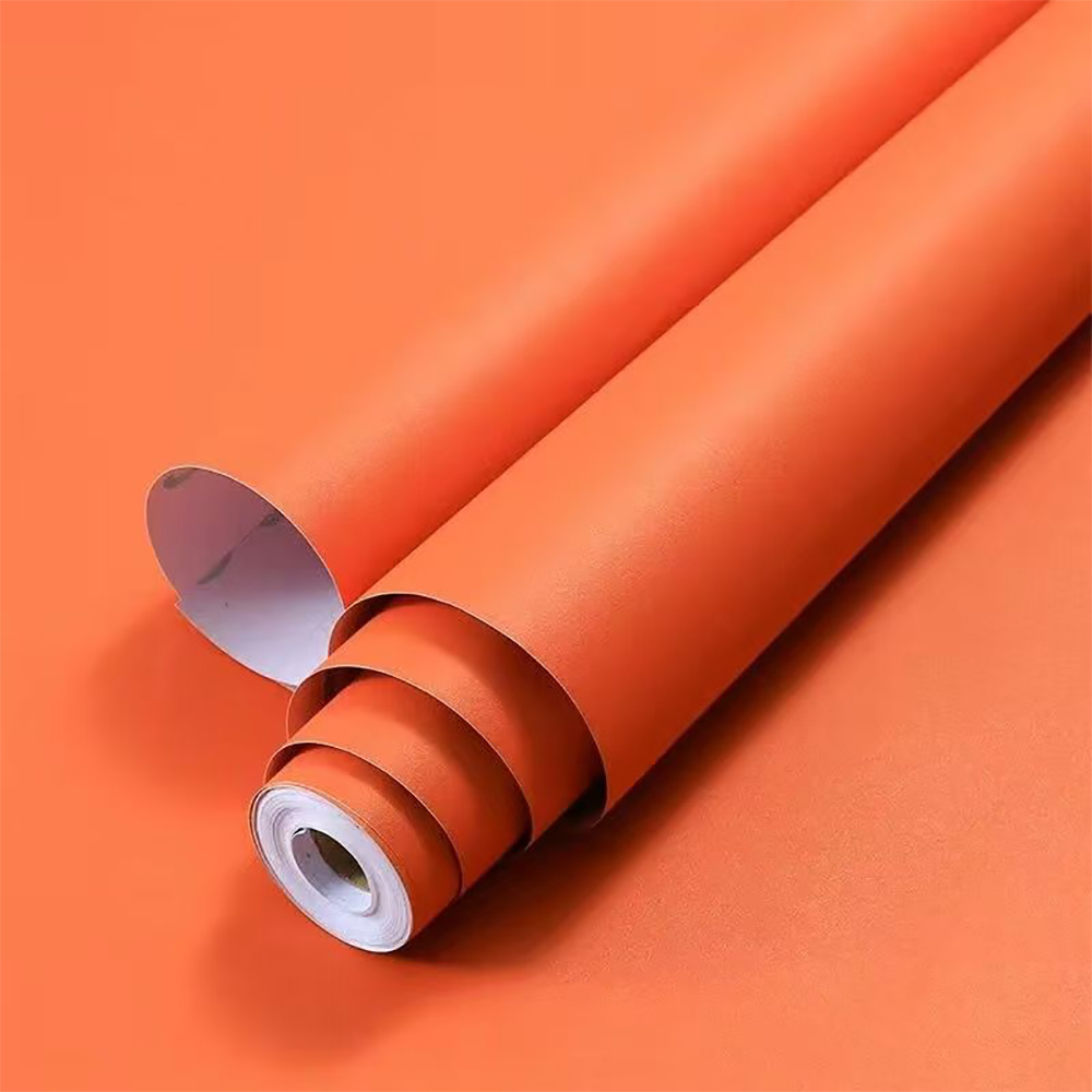 Topbooc Trimmings of leather for furniture Self adhesive orange sticker waterproof leather table chair wall sticker