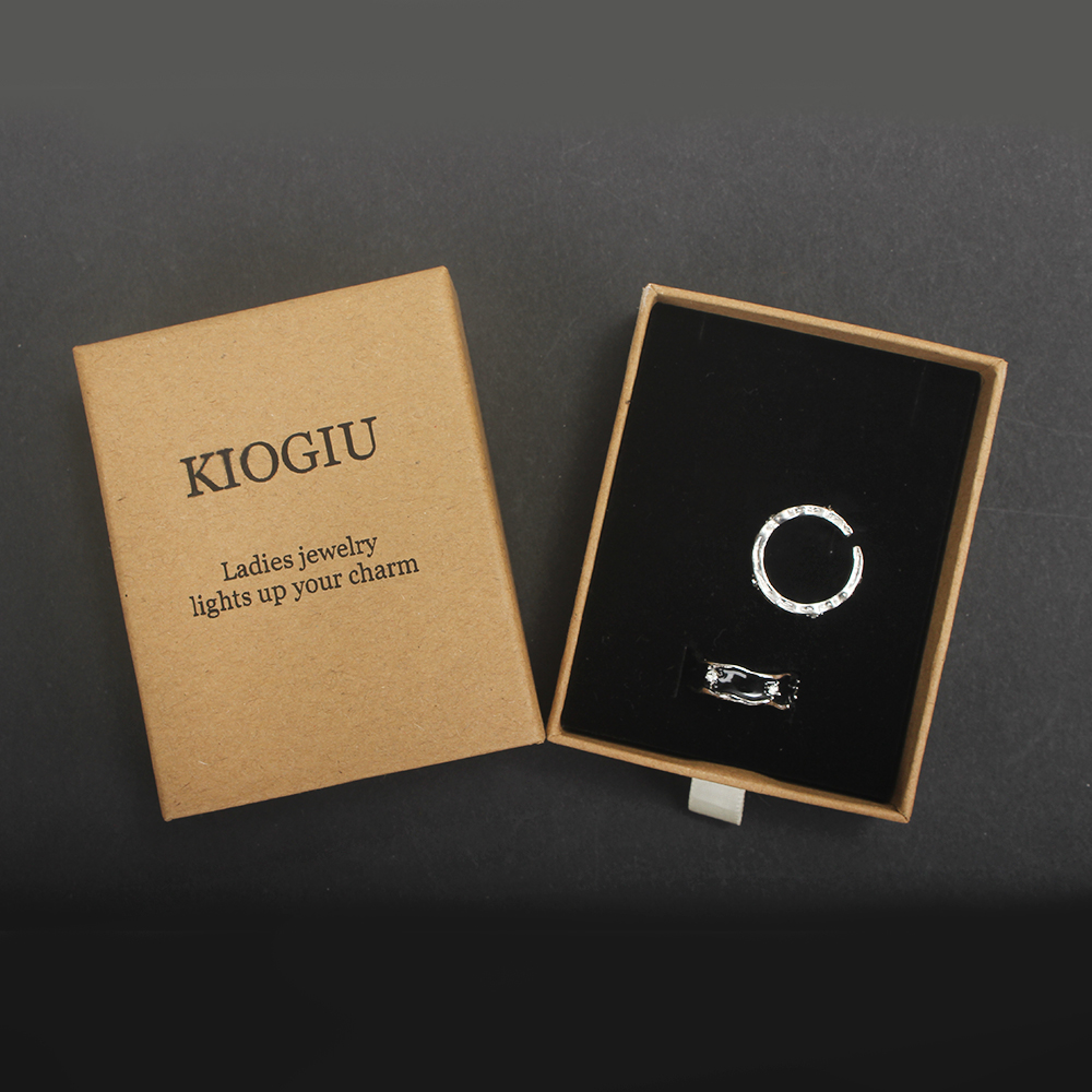 KIOGIU Rings [jewelry] Black Drip Glue Male and Female Couple's Pair Ring Open Ring Does Not Fade