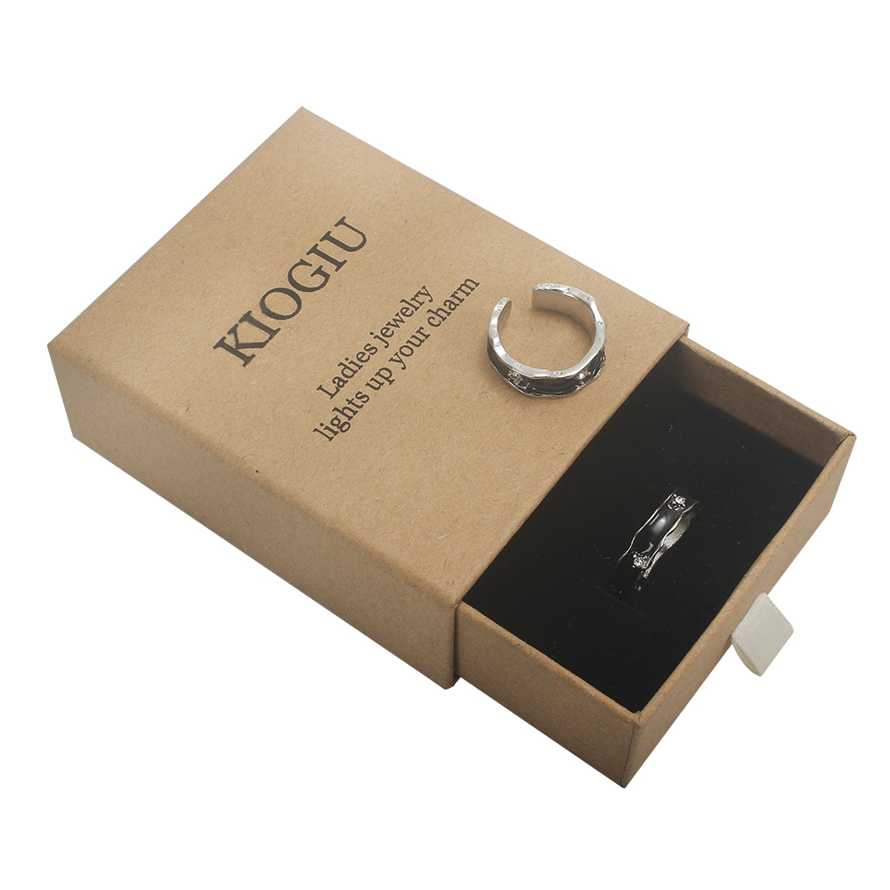 KIOGIU Rings [jewelry] Black Drip Glue Male and Female Couple's Pair Ring Open Ring Does Not Fade