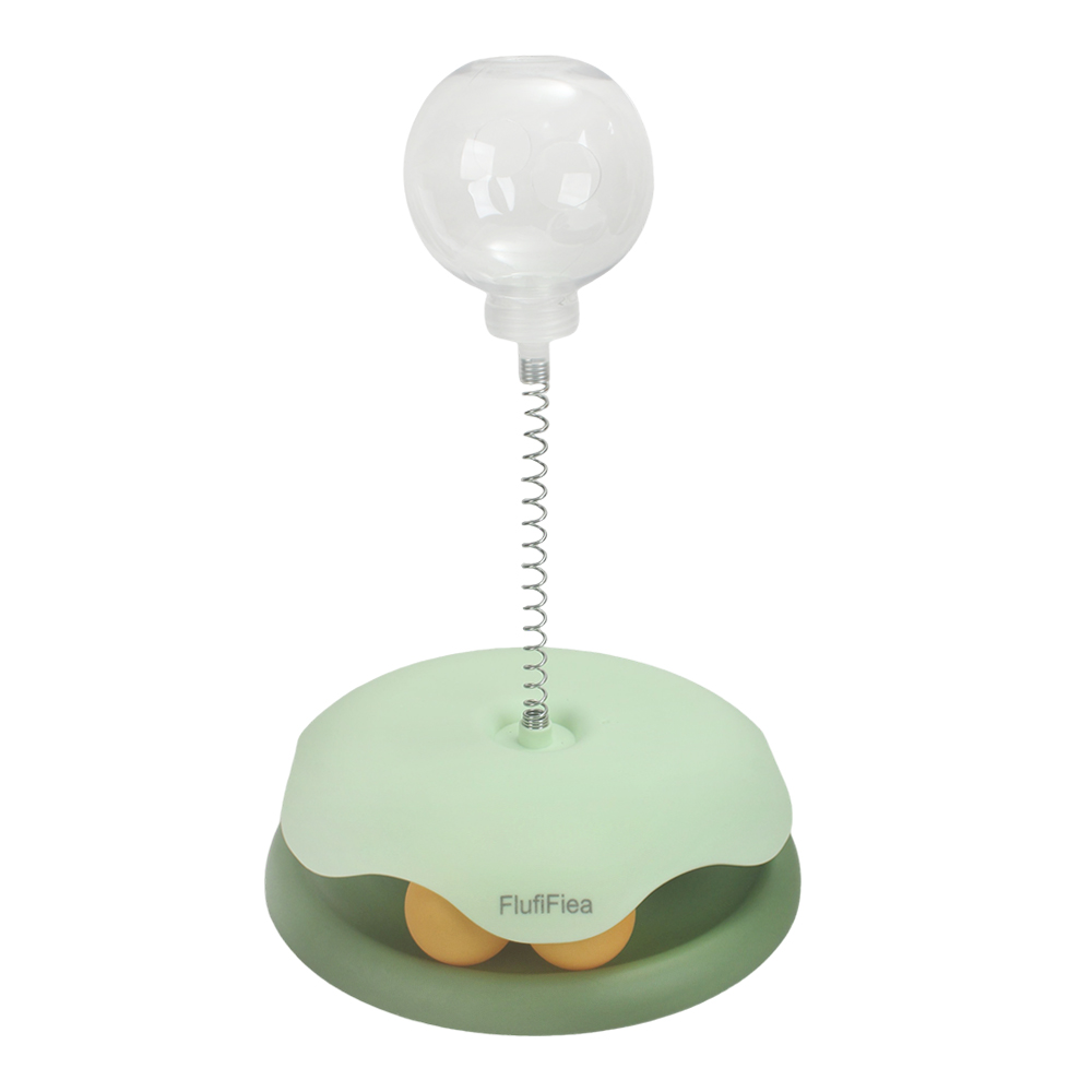 FlufiFiea Pet toys Cat spinning wheel toy spring teasing cat stick leakage ball pet interactive toy
