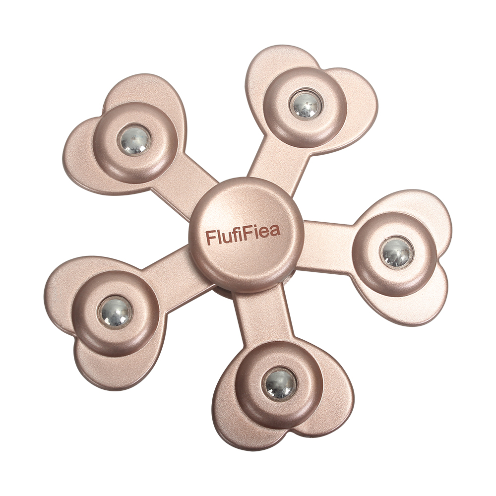 FlufiFiea Pet toys Gyro spinning finger decompression toy, plum blossom pentagonal steel ball decompression toy