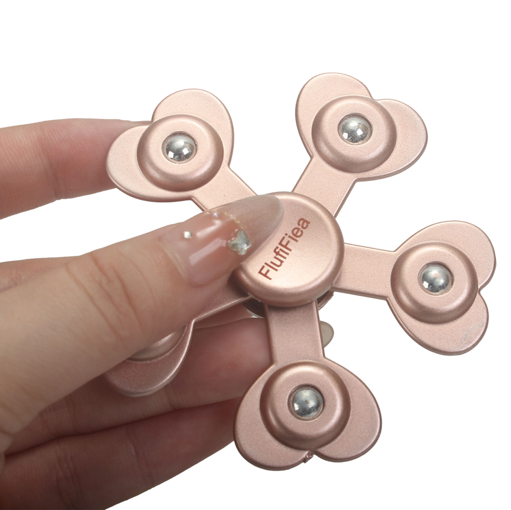 FlufiFiea Pet toys Gyro spinning finger decompression toy, plum blossom pentagonal steel ball decompression toy