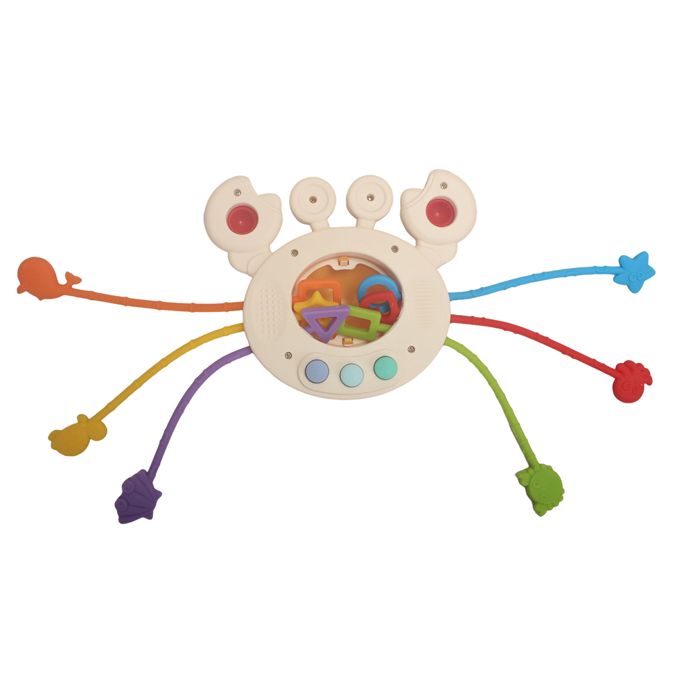 FlufiFiea Infant Baby exercises fingers, early education crab, Lala music, fine grasping children's toys