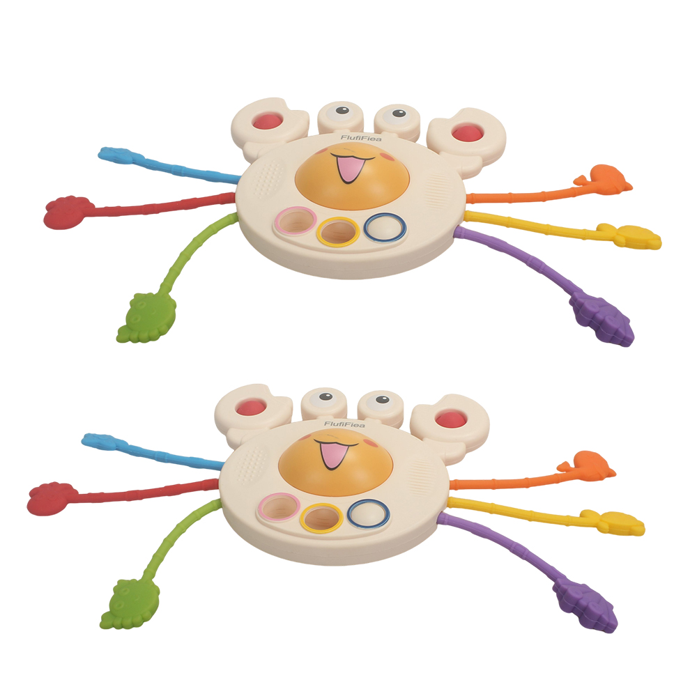 FlufiFiea Infant Baby exercises fingers, early education crab, Lala music, fine grasping children's toys