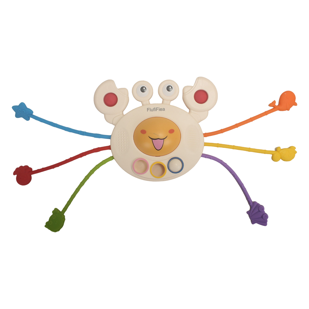 FlufiFiea Infant Baby exercises fingers, early education crab, Lala music, fine grasping children's toys