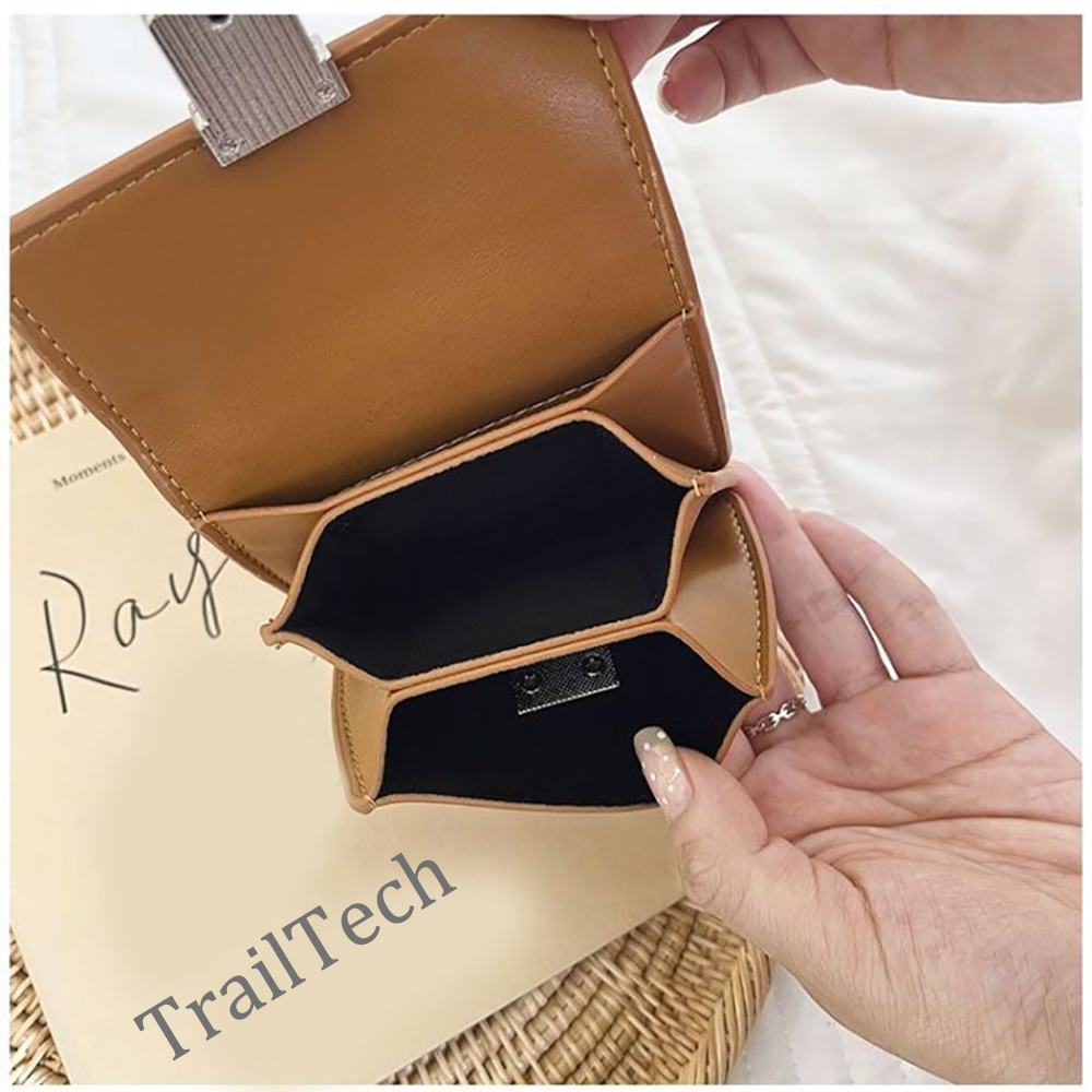 TrailTech PU Wallet Women's Mini Card Buckle Bag Wallet Clip Thin and Lightweight