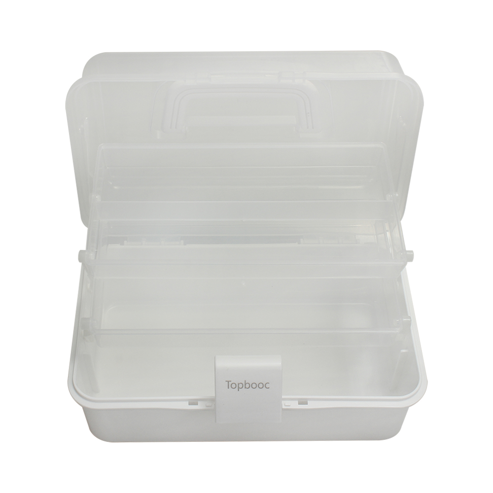 Topbooc Fitted vanity cases Cosmetics storage box with three layers of foldable and convenient desktop skincare product box