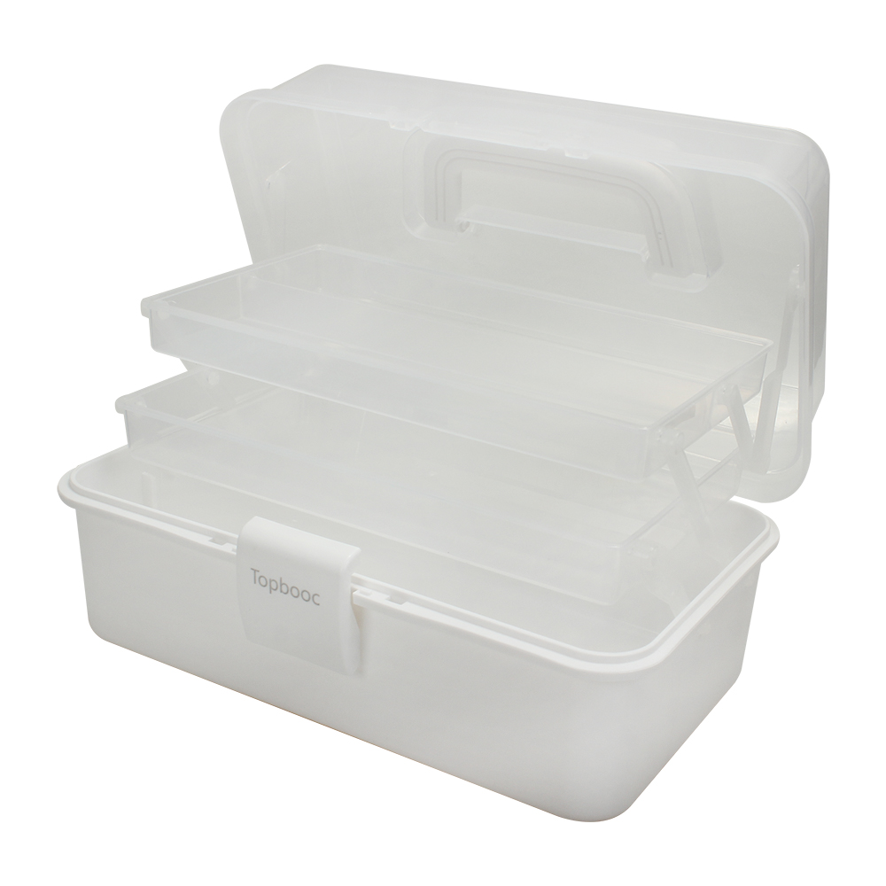 Topbooc Fitted vanity cases Cosmetics storage box with three layers of foldable and convenient desktop skincare product box