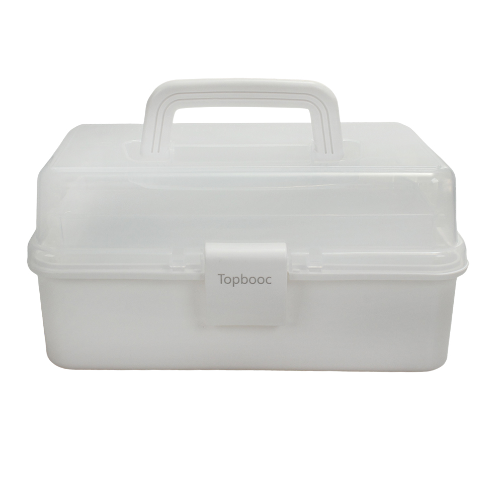 Topbooc Fitted vanity cases Cosmetics storage box with three layers of foldable and convenient desktop skincare product box