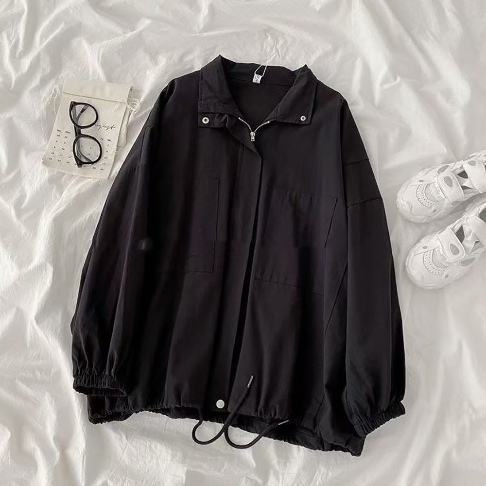 M. ORO CASHMERE Trench coats Women's windbreaker jacket casual versatile zipper style