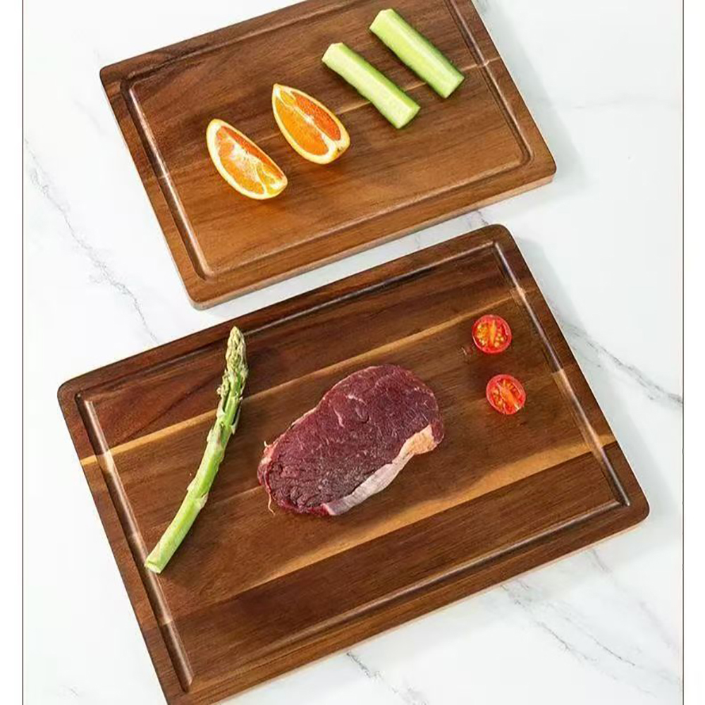 TAZURE 3-Piece Wood Cutting Board Set with Holder,Kitchen Chopping Boards with Juice Grooves,Ideal for Meat, Vegetables, Bread, and as a Charcuterie Platter