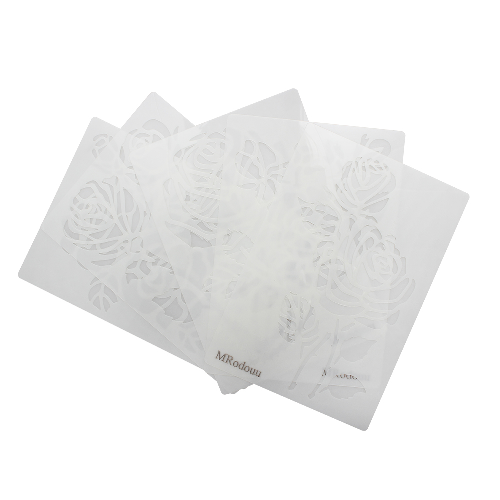 MRodouu Wallpaper stencils Creative rose hollow template wallpaper DIY printing board can be reused
