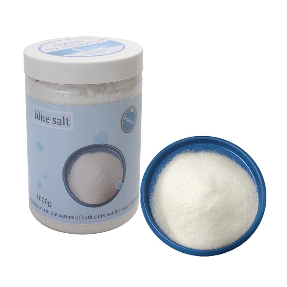 blue salt Mineral salt in the nature of bath salts not for medical purposes Bath salt exfoliates the whole body and leaves a long-lasting fragrance. Milk bath salt is suitable for both men and women