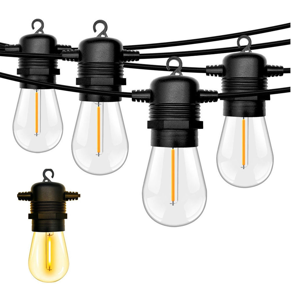 Vexlore commercial grade LED bulb string, 48FT heavy-duty G40 courtyard light, dimmable LED filament bulb - perfect for gardens, decks, and pergolas