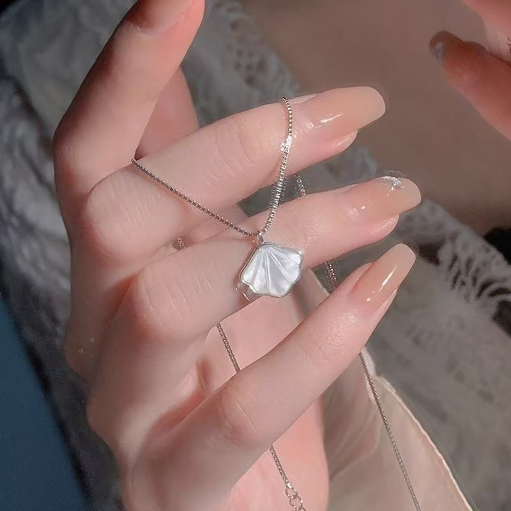 Lapartify Ocean Inspired Seashell Necklace, 925 Sterling Silver Delicate Pendant Jewelry for Her,Perfect for Casual Outfits, Anniversary & Birthday Gifts