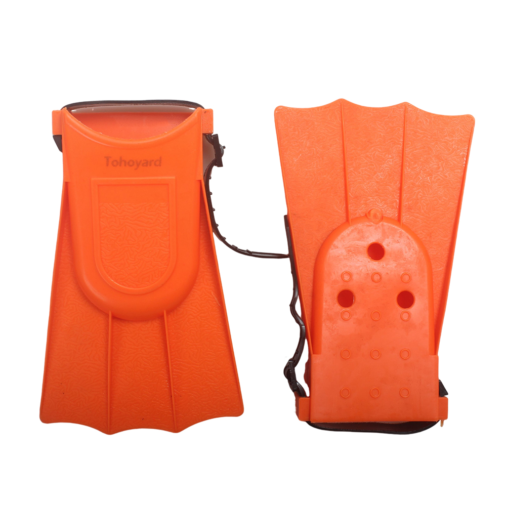 Tohoyard Beginner-Friendly Swimming Flippers with Adjustable Strap - Ideal for Learn to Swim & Aquatic Exercise - Bright Orange Design